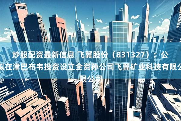 炒股配资最新信息 飞翼股份（831327）：公司拟在津巴布韦投资设立全资孙公司飞翼矿业科技有限公司